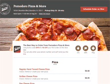 Tablet Screenshot of pomodoropizzabrandon.com